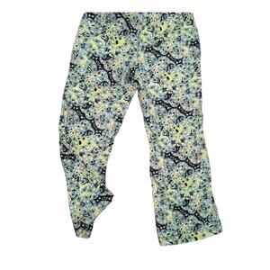 Free People Maui Paisley Multicolored Cropped Flare Pants Size 0